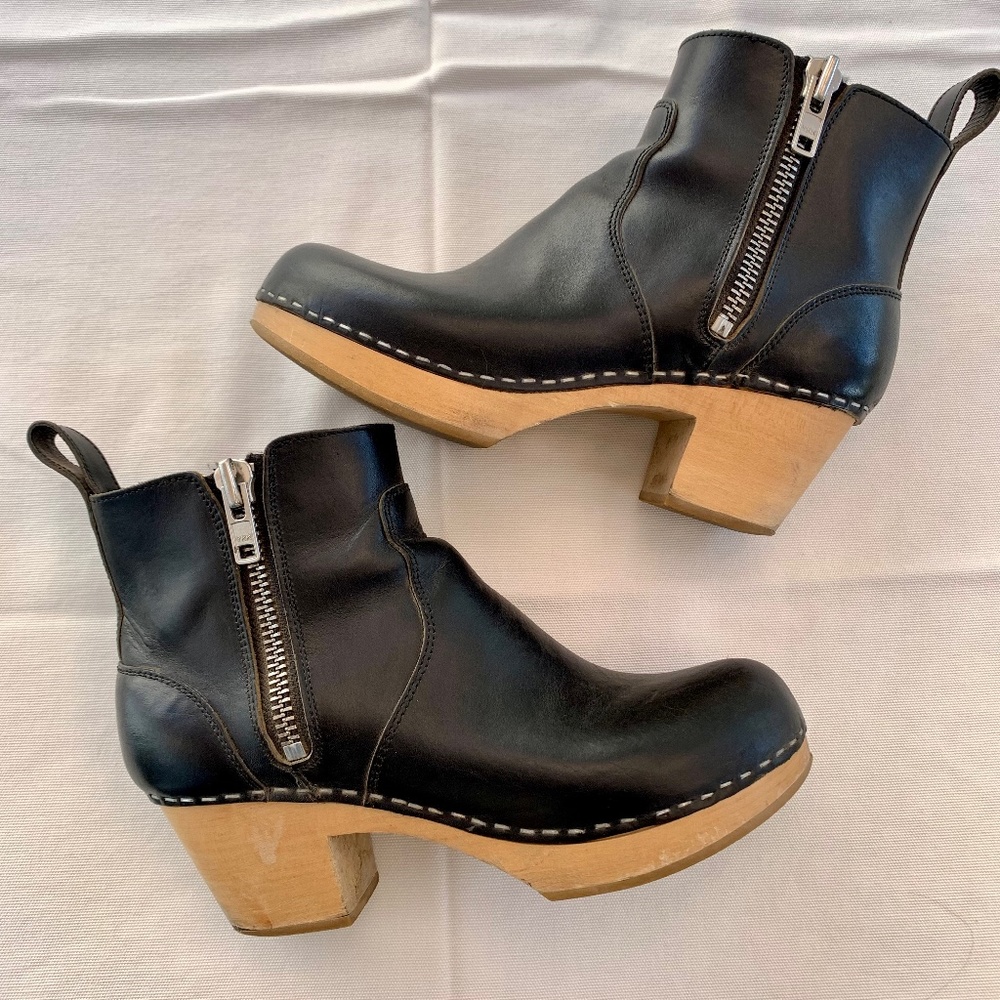 Swedish Hashbeens Zip It Emy Clog Booties Sz 38